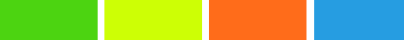 Fluo colour swatches: green, yellow, orange and blue