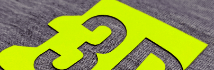 Transfert Die-Cut 3D fluo jaune en relief sur tissu gris