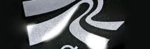 Close-up of a silver Die-Cut Reflect transfer on black fabric
