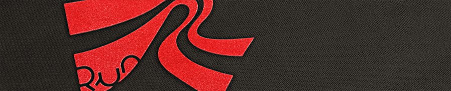 Transfert Die-Cut flock velours rouge logo Run sur tissu noir