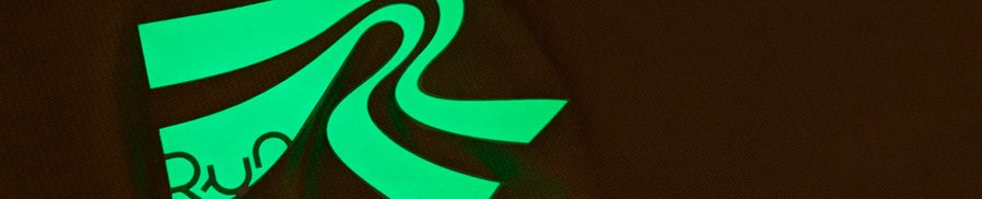 Transfert Die-Cut phosphorescent vert logo Run, lueur dans le noir