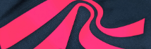 Pink and red fluo Die-Cut striped transfer on black fabric