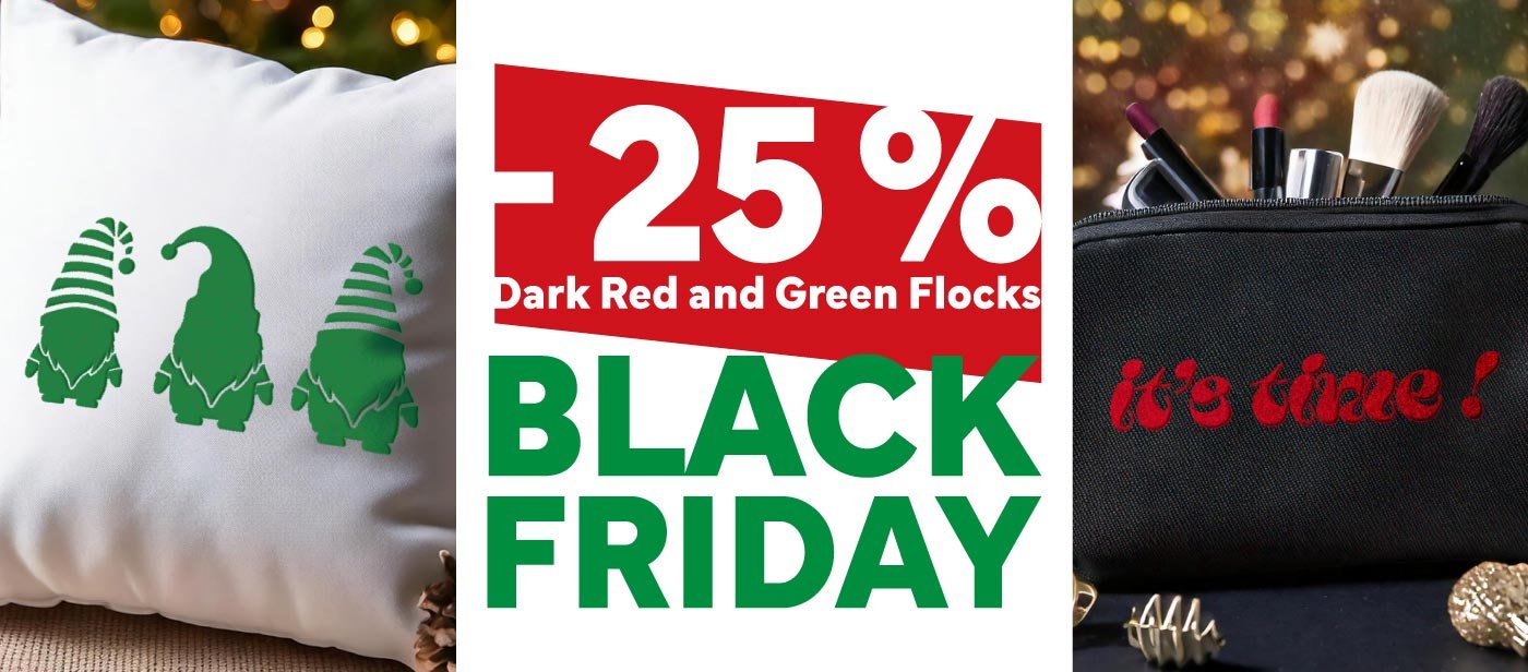 Black Friday : Red and Pine Green Flock… to enhance Your Creations w